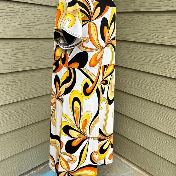 women’s dress, size L, polyester, swirls, colorful - Picture 8 of 9